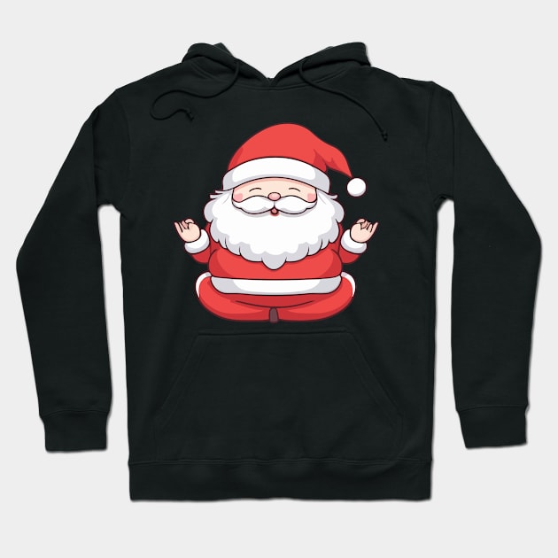 Funny Kawaii Santa Yoga Meditation Hoodie by Rishirt